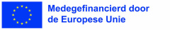 Vlag van de Europese Unie met daarnaast de tekst "Medegefinancierd door de Europese Unie"